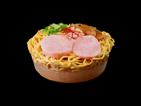 Yuzu Shio Frozen Ramen with chicken cha-shu and green garnish, offering authentic Japanese ramen shop taste at home.