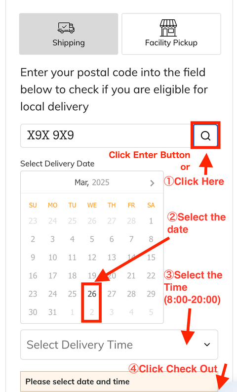 How to order with the delivery calendar?